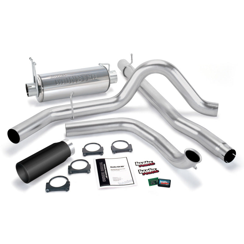 Banks Power 01-03 Ford 7.3L w/Cat Conv Git-Kit - SS Single Exhaust w/ Black Tip 47513-B 47513-B Photo - Primary
