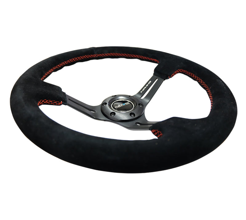NRG Reinforced Steering Wheel 350mm Sport Steering Wheel Suede (3" Deep) RST-018S-RS Photo - Primary