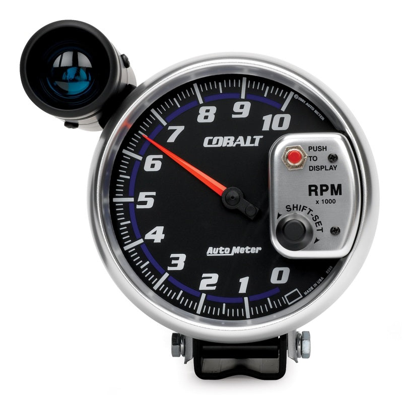 Autometer Gauge, Tachometer, 5", 10K Rpm, Pedestal W/ Ext. Shift-Lite, Cobalt 6299 Photo - Primary
