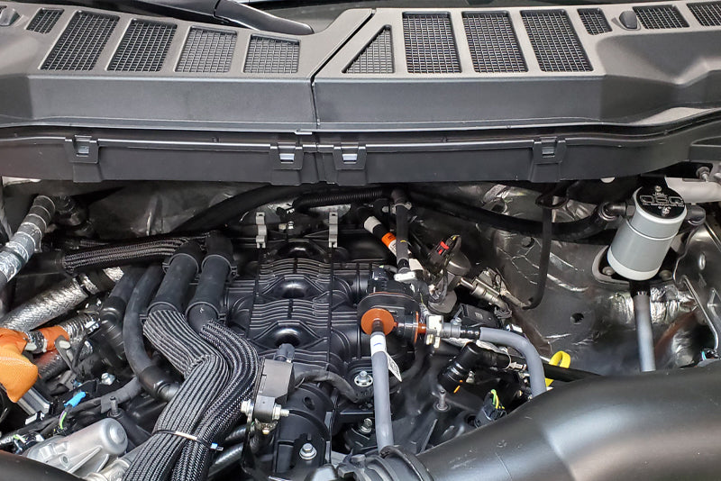 J&L 2021-2023 Ford F-150 3.5L Passenger Side Oil Separator 3.0 - Clear Anodized 3028P-C 3028P-C Photo - Close Up