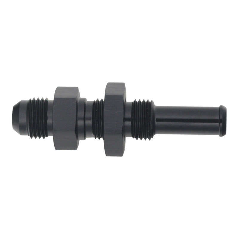 DeatschWerks 6AN Male Flare to Straight 3/8in Single Hose Barb - Anodized Matte Black 6-02-0734-B 6-02-0734-B Photo - Primary