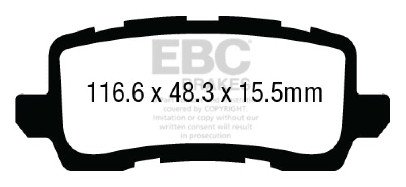 EBC 13+ Acura RLX 3.5 Yellowstuff Rear Brake Pads DP43018R Photo - Primary