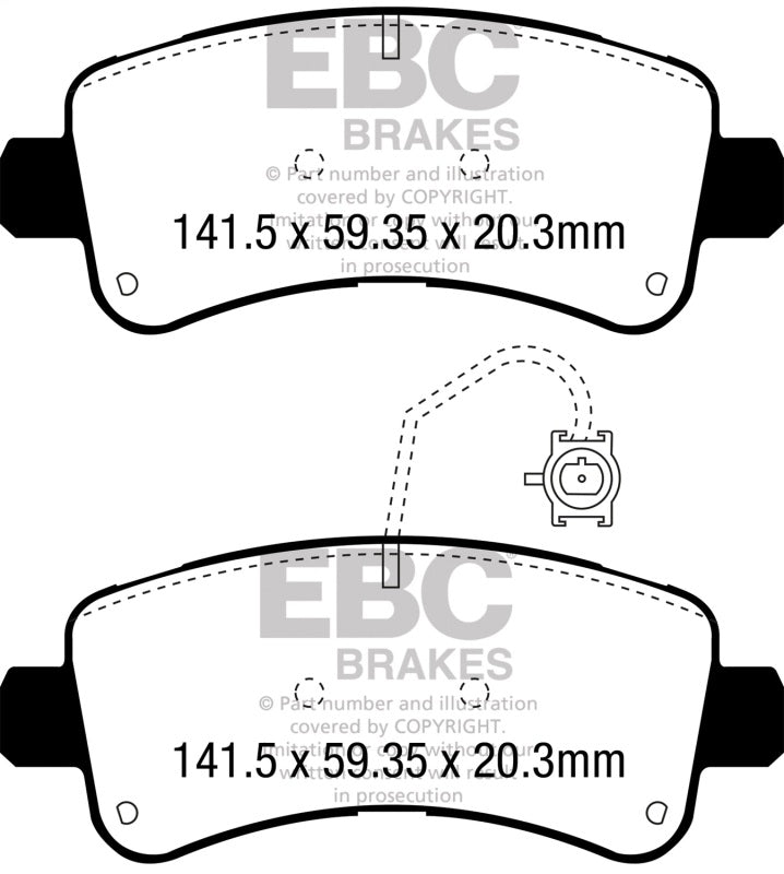 EBC 2014-2016 Ram Trucks Promaster 3.0L TD Greenstuff Rear Brake Pads DP63060 DP63060 Photo - Primary