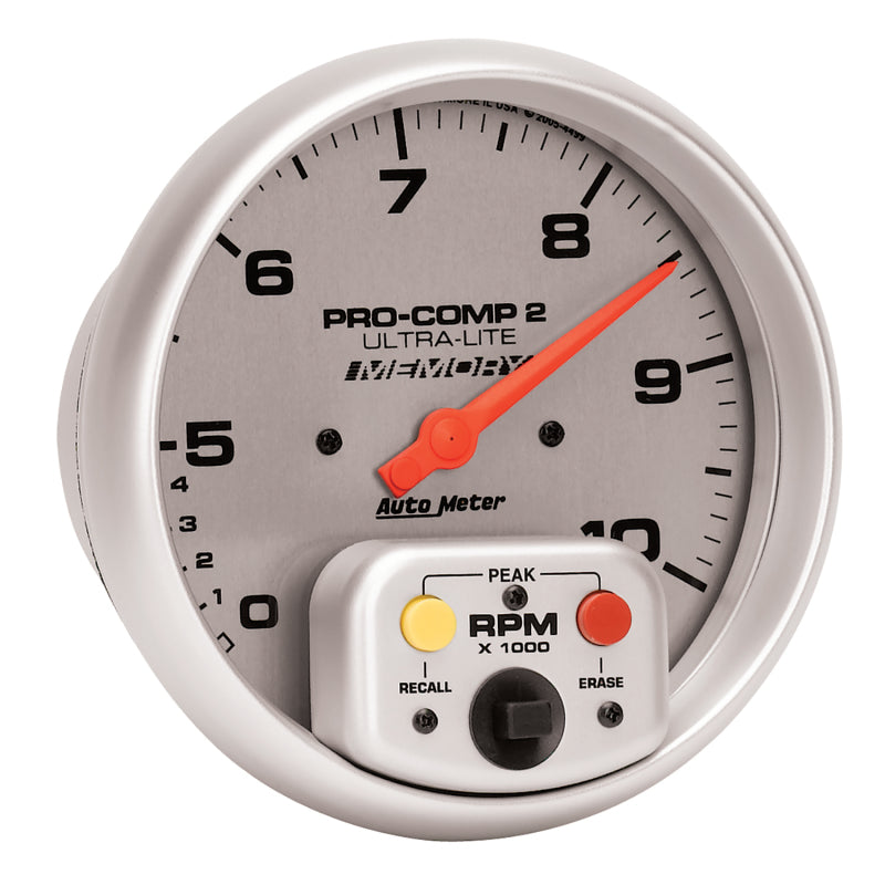 Autometer Gauge, Tach, 5", 10k Rpm, In-Dash, Dual Range w/Peak Memory Ultra-Lite 4499 User 3