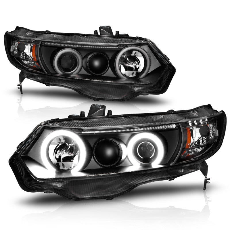 Anzo 2006-2011 Honda Civic Projector Headlights w/ Halo Black (CCFL) 121062 User 2
