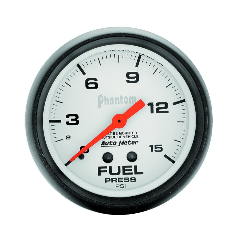 Autometer Gaauge, Fuel Pressure, 2 5/8", 15Psi, Mechanical, Phantom 5810 Photo - Primary
