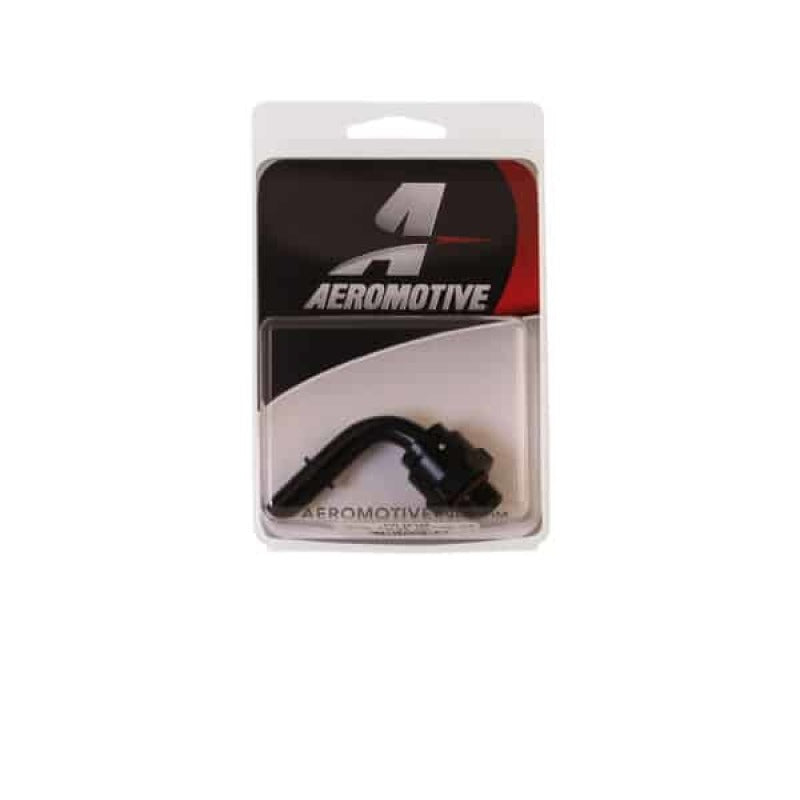 Aeromotive Fitting - AN-06 - 90 Degree - 3/8 Male Quick Connect 15135 15135 Photo - in package