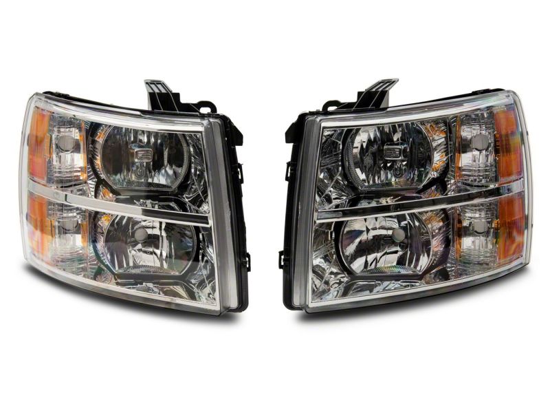 Raxiom 07-14 Chevrolet Silverado 1500 Axial OEM Rep Headlights- Chrome Housing (Clear Lens) S122323 S122323 Photo - Close Up