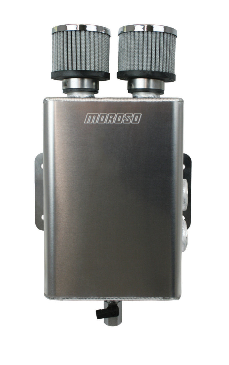 Moroso Breather Tank/Catch Can -16An Female Inlet - Right Side - Two Breathers - Aluminum 85392 85392 Photo - Primary