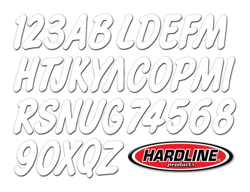 Hardline Boat Lettering Registration Kit 3 in. - 400 White Solid WHI400EC WHI400EC Photo - Primary