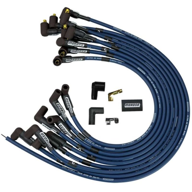 Moroso Chevrolet Small Block Ignition Wire Set - Ultra 40 - Unsleeved - Non-HEI - Over Valve - Blue 73663 73663 User 1