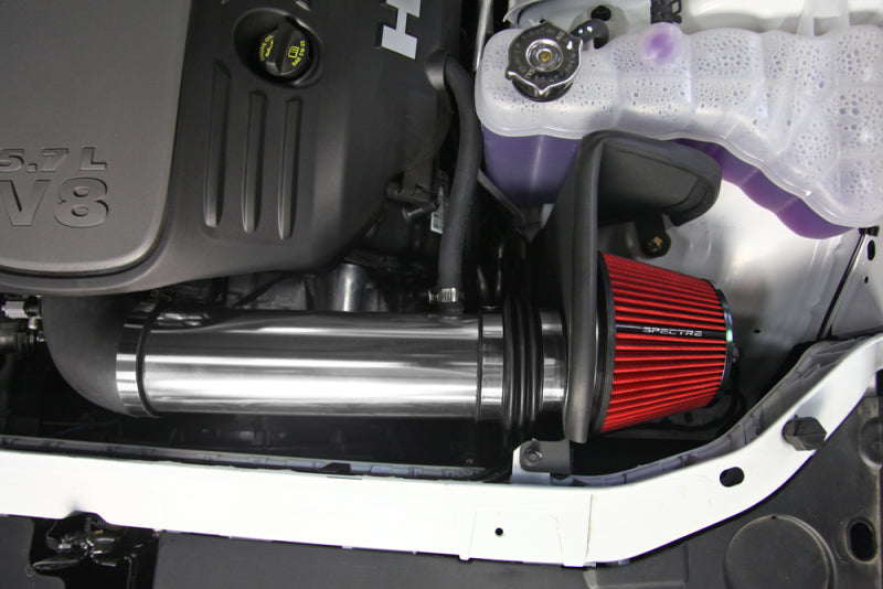 Spectre 11-17 Dodge Challenger/Charger 5.7L V8 Air Intake Kit - Polished w/Red Filter 9036 9036 Photo - Mounted