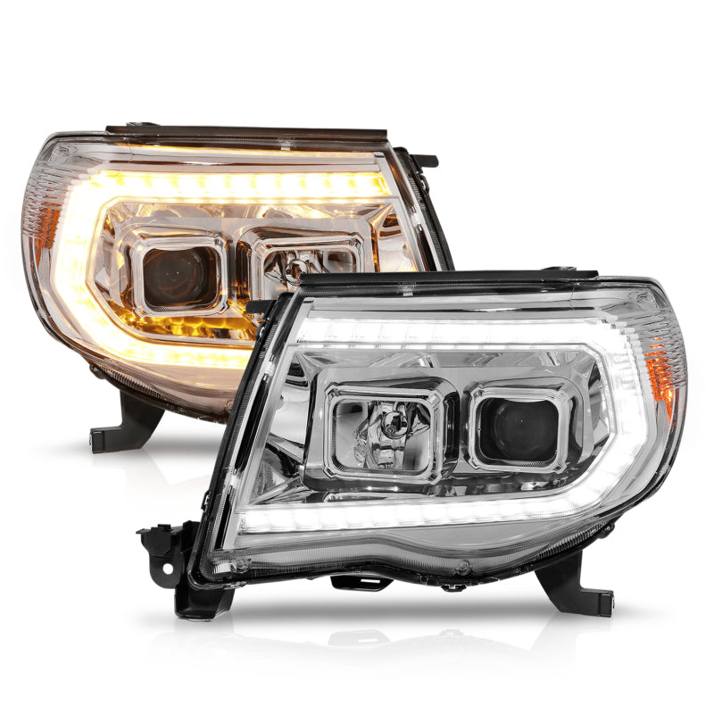 ANZO 05-11 Toyota Tacoma Projector Headlights w/Light Bar Switchback Chrome Housing 111565 111565 Photo - Unmounted