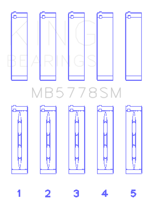 King Engine Bearings King Audi/VW 1.8/2.0 TSI/TFSI (Size 0.50 Oversized) Main Bearing Set MB5778SM0.5 MB5778SM0.5 Photo - Primary