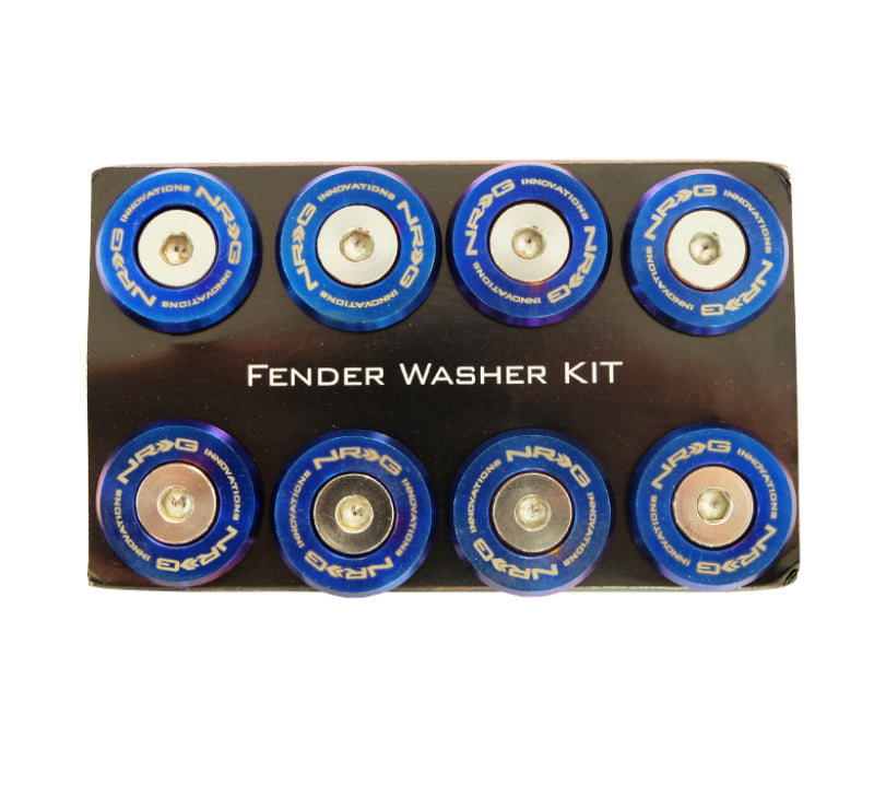 NRG M-Style Fender Washer Kit (TI Series) M6 Bolts For Metal (TI Burn Wshr/Silver Screw) - Set of 10 FW-380TS FW-380TS Photo - Primary