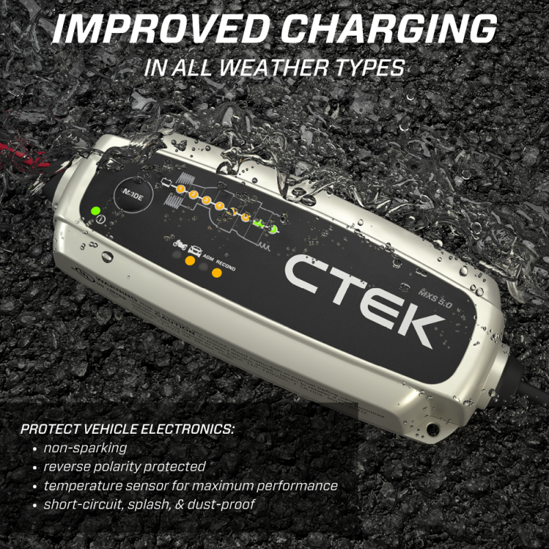 CTEK Battery Charger - MXS 5.0 4.3 Amp 12 Volt 40-206 Features and Benefits