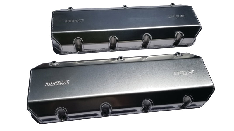 Moroso Brodix DN9 (w/3in Cylinder Heads) Valve Cover w/Billet Rail - Aluminum - Pair 68454 68454 Photo - Primary