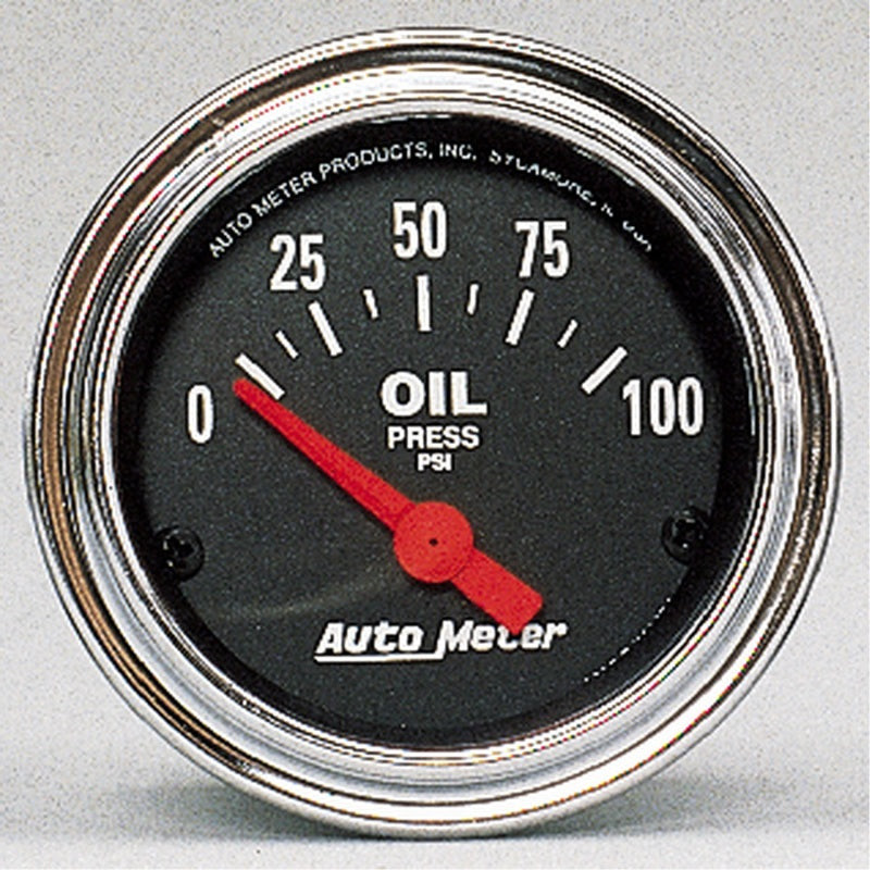 Autometer 2-1/16" Oil Pressure, 0-100 Psi, Air-Core, Traditional Chrome 2522 Photo - Primary
