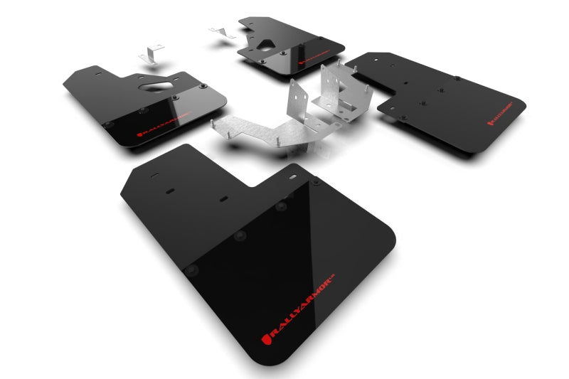 Rally Armor 21-22 Ford Bronco (Plstc Bmpr + RR - NO Rptr/Sprt) Blk Mud Flap w/Red Logo MF85-RR-PL-RD MF85-RR-PL-RD Photo - Primary