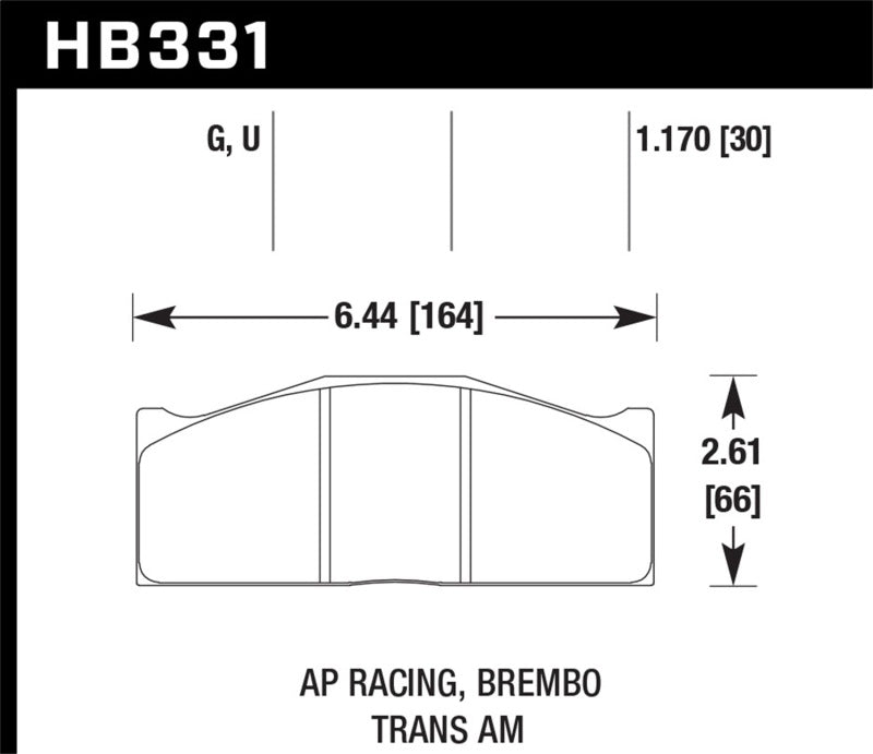 Hawk DTC-80 AP Racing/Brembo 30mm Race Brake Pads HB331Q1.17 Photo - Primary