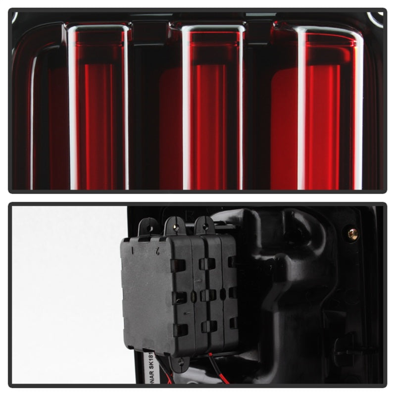 Spyder 07-16 Jeep Wrangler Version 2 Light Bar LED Tail Lights - Red Clear (ALT-YD-JWA07V2-LBLED-RC) 5084798 5084798 Photo - Unmounted