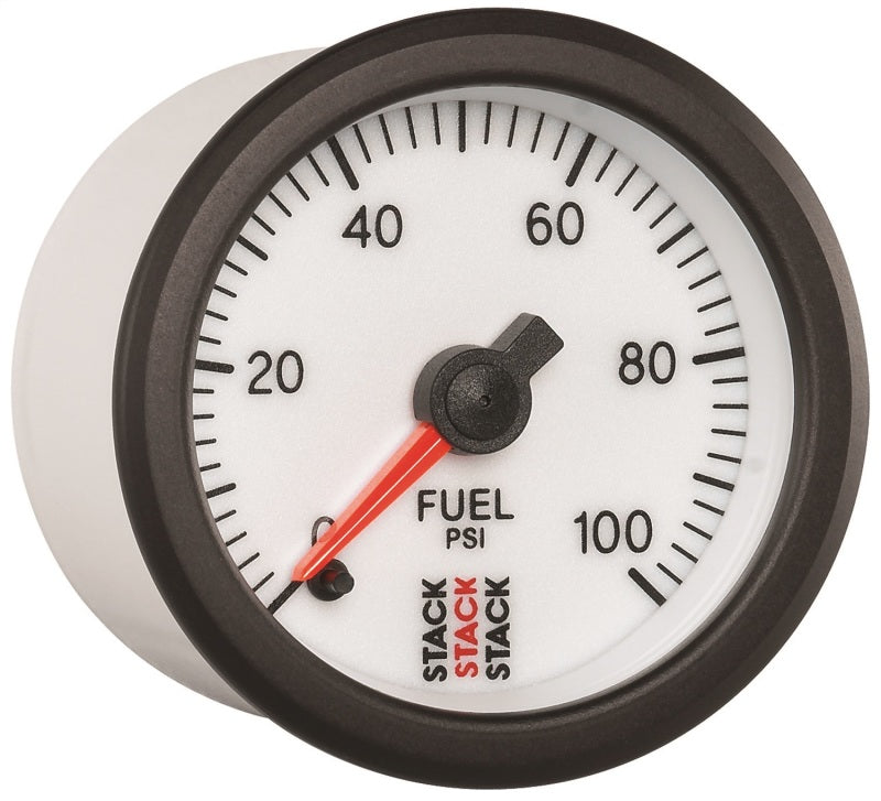 Autometer Stack 52mm 0-100 PSI 1/8in NPTF Male Pro Stepper Motor Fuel Pressure Gauge - White ST3356 ST3356 User 5