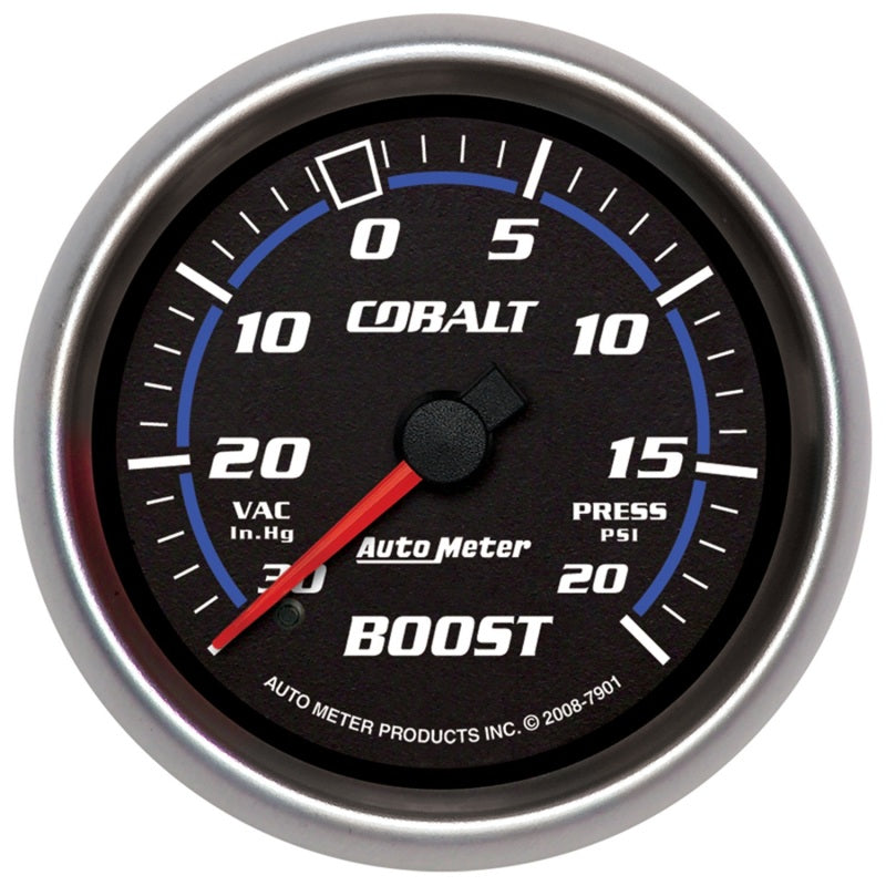 AutoMeter Gauge Vac/Boost 2-5/8in. 30Inhg-20PSI Mechanical Cobalt 7901 7901 Photo - Primary