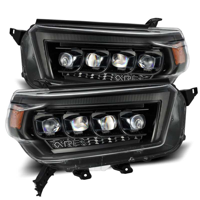 AlphaRex 10-13 Toyota 4Runner NOVA LED Proj Headlights Plank Style Alpha Black w/Seq Signal/DRL 880758 880758 Photo - Primary