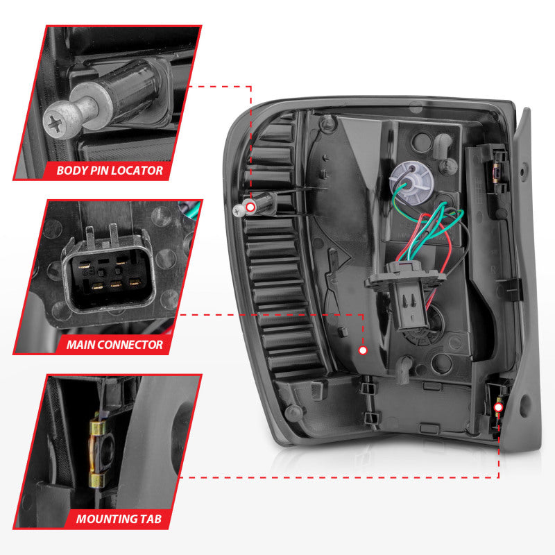 ANZO 1999-2004 Jeep Grand Cherokee LED Tail Lights w/ Light Bar Black Housing Smoke Lens 311395 311395 User 4