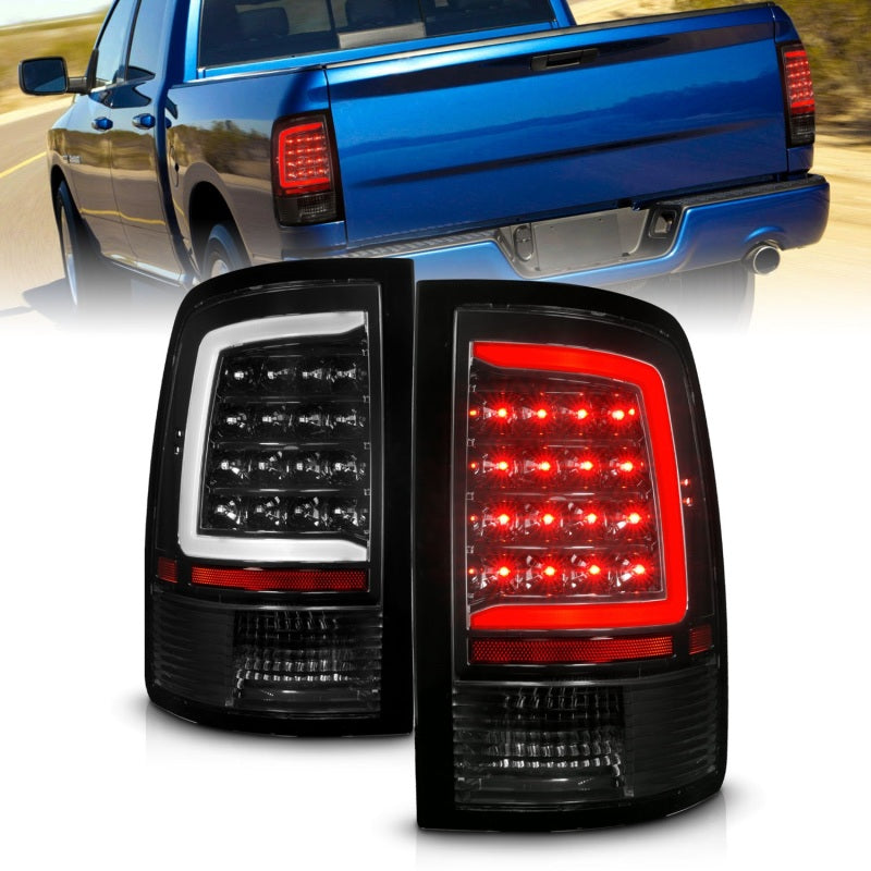ANZO 09-18 Dodge Ram 1500 Full LED Tailights w/ Sequential Black Housing/Clear Lens 311452 311452 Photo - Primary