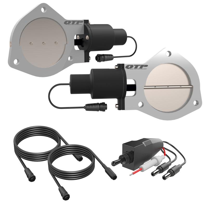 QTP 4in Bolt-On QTEC Dual Electric Cutout Valves - Pair QTEC80 QTEC80 Photo - Primary