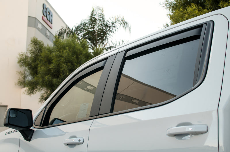 EGR 2019 Chevy 1500 Crew Cab In-Channel Window Visors - Dark Smoke 571691 571691 Photo - lifestyle view