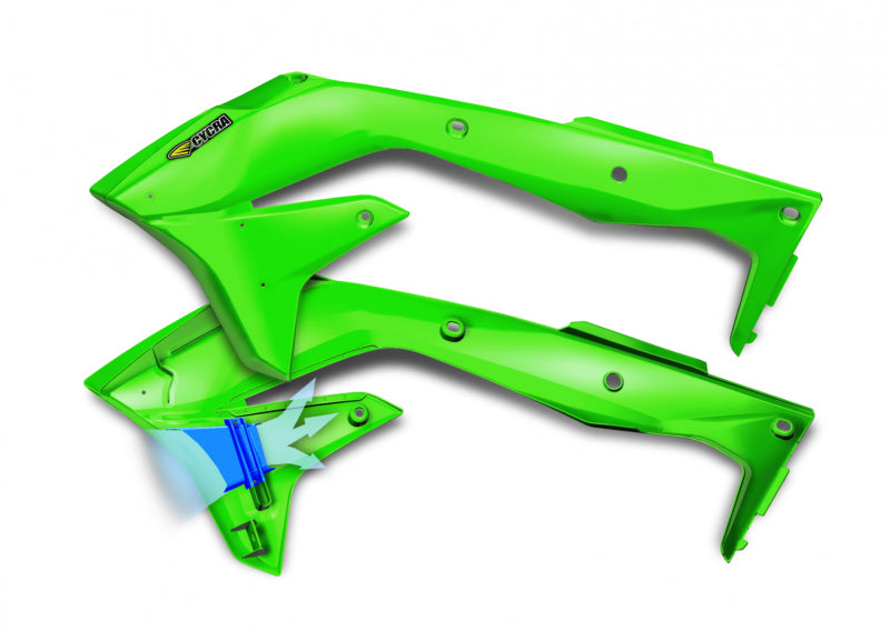 Cycra 16-18 Kawasaki KX450F Powerflow Radiator Shrouds OEM Green 1CYC-1867-72 1CYC-1867-72 Photo - Primary