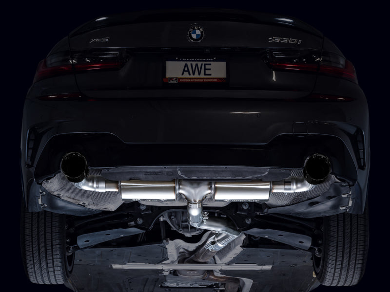 AWE Tuning AWE 19-23 BMW 330i / 21-23 BMW 430i Base G2X Touring Axle Back Exhaust - Diamond Black 3015-33429 3015-33429 Photo - Mounted