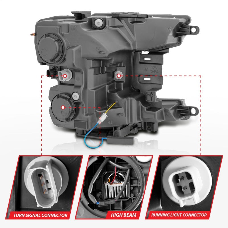 Anzo 18-20 Ford F-150 Full Led Projector Smoke Bar Style Headlights Black Amber 111520 111520 Photo - Unmounted