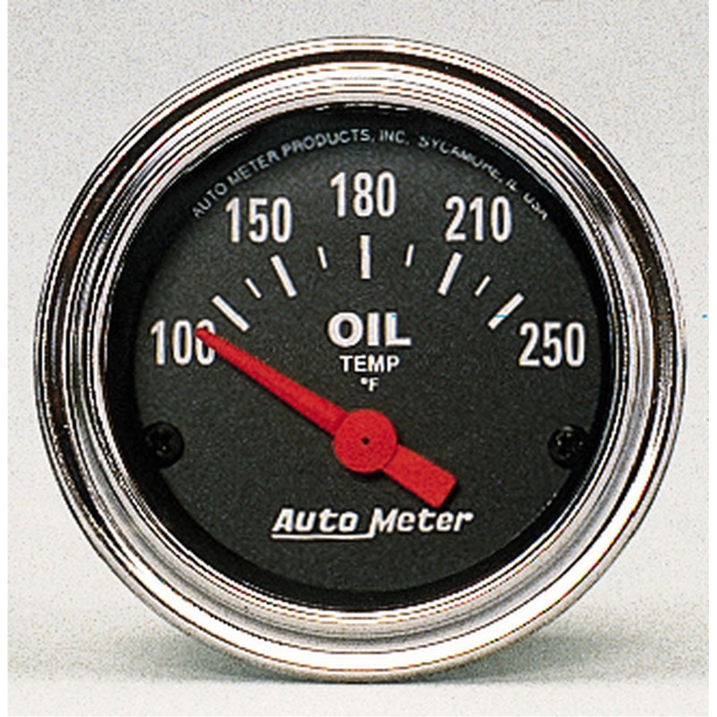 Autometer Gauge, Oil Temp, 2 1/16", 100-250 Deg F, Electric, Traditional Chrome 2542 Photo - Primary