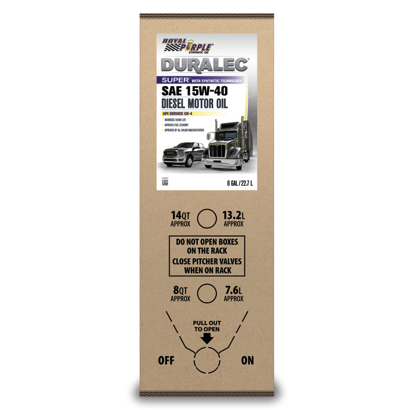Royal Purple Duralec Super Diesel 15W-40 CK-4 Motor Oil - 6 Gallon Bag-In-Box 60154 60154 User 1