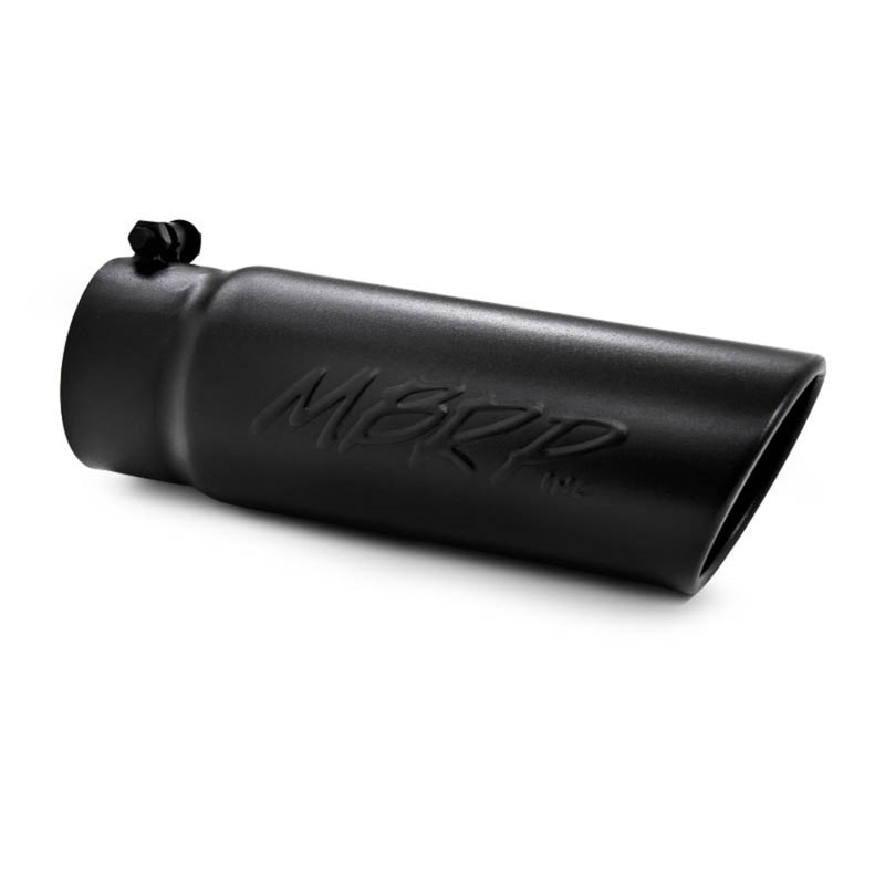 MBRP Universal Tip 4 O.D. Angled Rolled End 3.5 inlet 10 length T5112BLK Photo - Primary