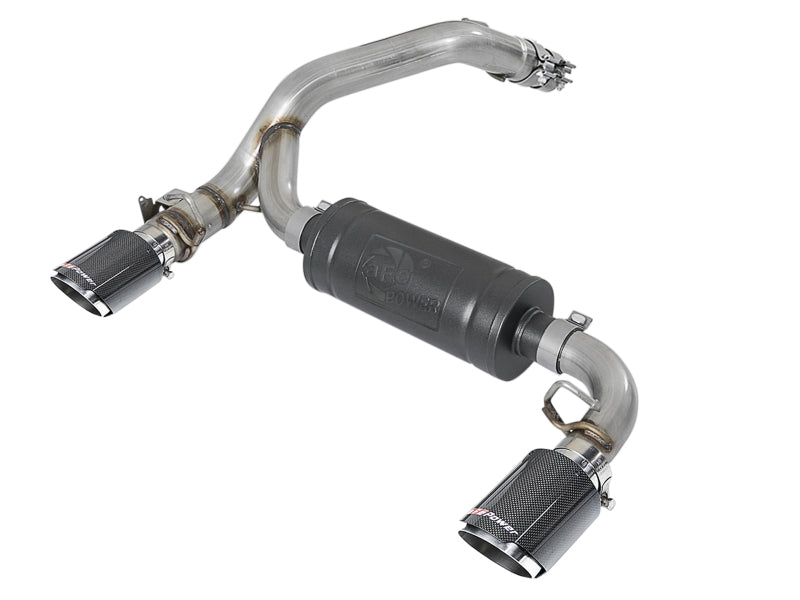 aFe Takeda 3in 304 SS Axle-Back Exhaust System w/ Carbon Fiber Tips 16-18 Ford Focus RS I4-2.3L (t) 49-33104-C 49-33104-C Photo - Primary