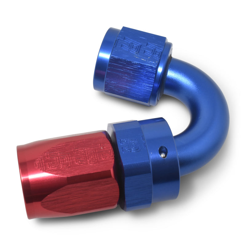 Russell #10 Full Flow Swivel 150° Tight Radius Hose Ends - Red / Blue 613470 Photo - out of package