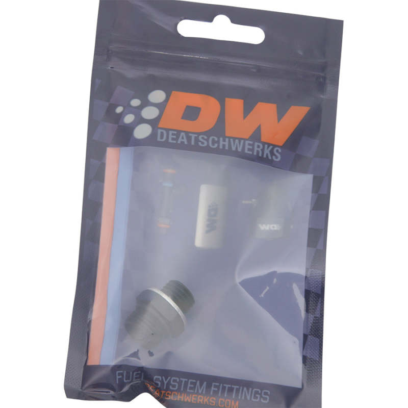 DeatschWerks 6AN ORB Male to M12 X 1.5 Metric Male (Incl O-Ring and Washer) - Anodized Matte Black 6-02-0602-B 6-02-0602-B Photo - lifestyle view