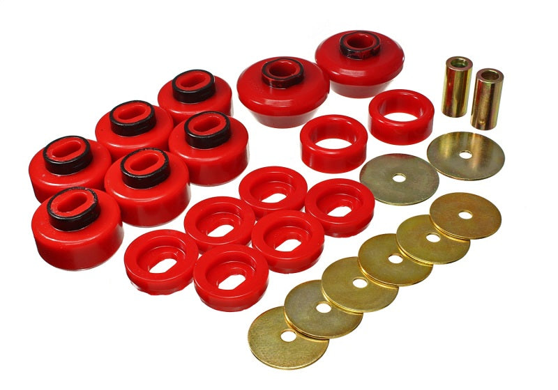 Energy Suspension 07-13 Chevrolet Silverado 1500/GMC Sierra 1500 4WD Body Mount Bushing Set - Red 3.4175R 3.4175R Photo - Primary