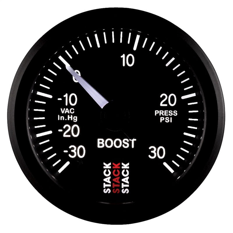 Autometer Stack 52mm -30INHG to +30 PSI (Incl T-Fitting) Pro Stepper Motor Boost Press Gauge - Black ST3312 ST3312 User 4