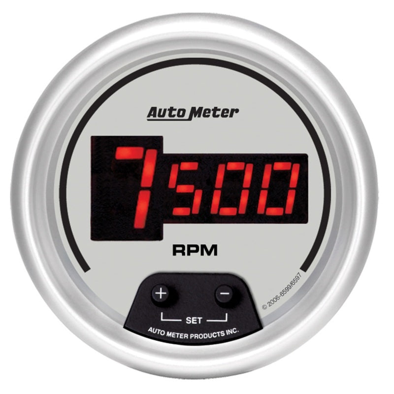 AutoMeter Gauge Tach 3-3/8in. 10K RPM In-Dash Digital Silver Dial W/ Red Led 6597 6597 Photo - Primary