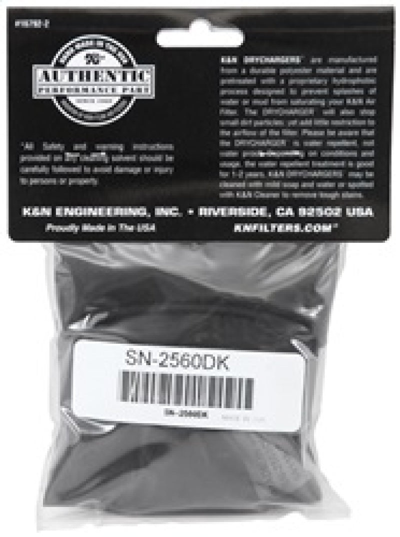 K&N Engineering Drycharger Air Filter Warp Black KNESN-2560DK SN-2560DK Photo - in package