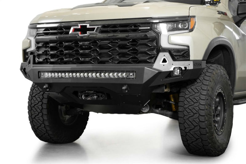Addictive Desert Designs 2022+ Chevy Silverado 1500 ZR2 Stealth Fighter Front Bumper F120083030103 F120083030103 Photo - Mounted