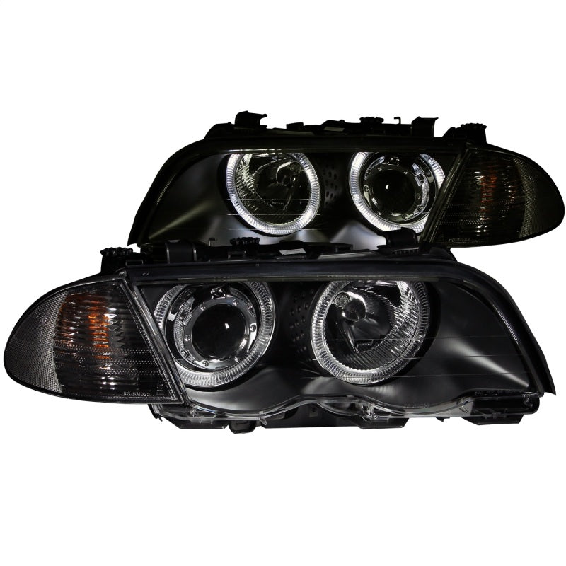 Anzo 1999-2001 BMW 3 Series E46 Projector Headlights w/ Halo Black (CCFL) 121261 Photo - Unmounted