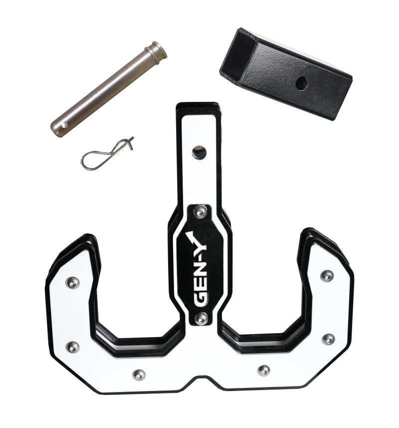 GEN-Y Hitch Gen-Y Hulk 2.0 16K Tow Hook 2in Shank w/GH-009 Reducer Sleeve/GH-099 Pin/GH-011 Clip - Black/White GH-0071-W GH-0071-W Photo - Primary