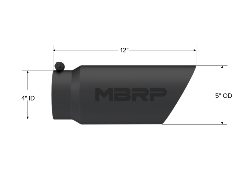 MBRP Tip 5in O.D. Dual Wall A ngled 4in inlet MBRT5053BLK T5053BLK Photo - Close Up