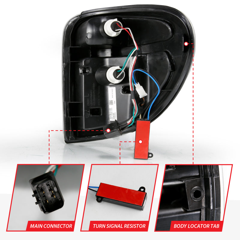 ANZO 2004-2007 Dodge Grand Caravan LED Tail Lights w/ Light Bar Black Housing Smoke Lens 311366 311366 User 4